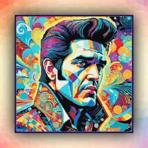 Elvis The King 333 kruissteekpatroon modern kruissteekpatroon geteld kruissteektabel pdf-formaat direct downloaden