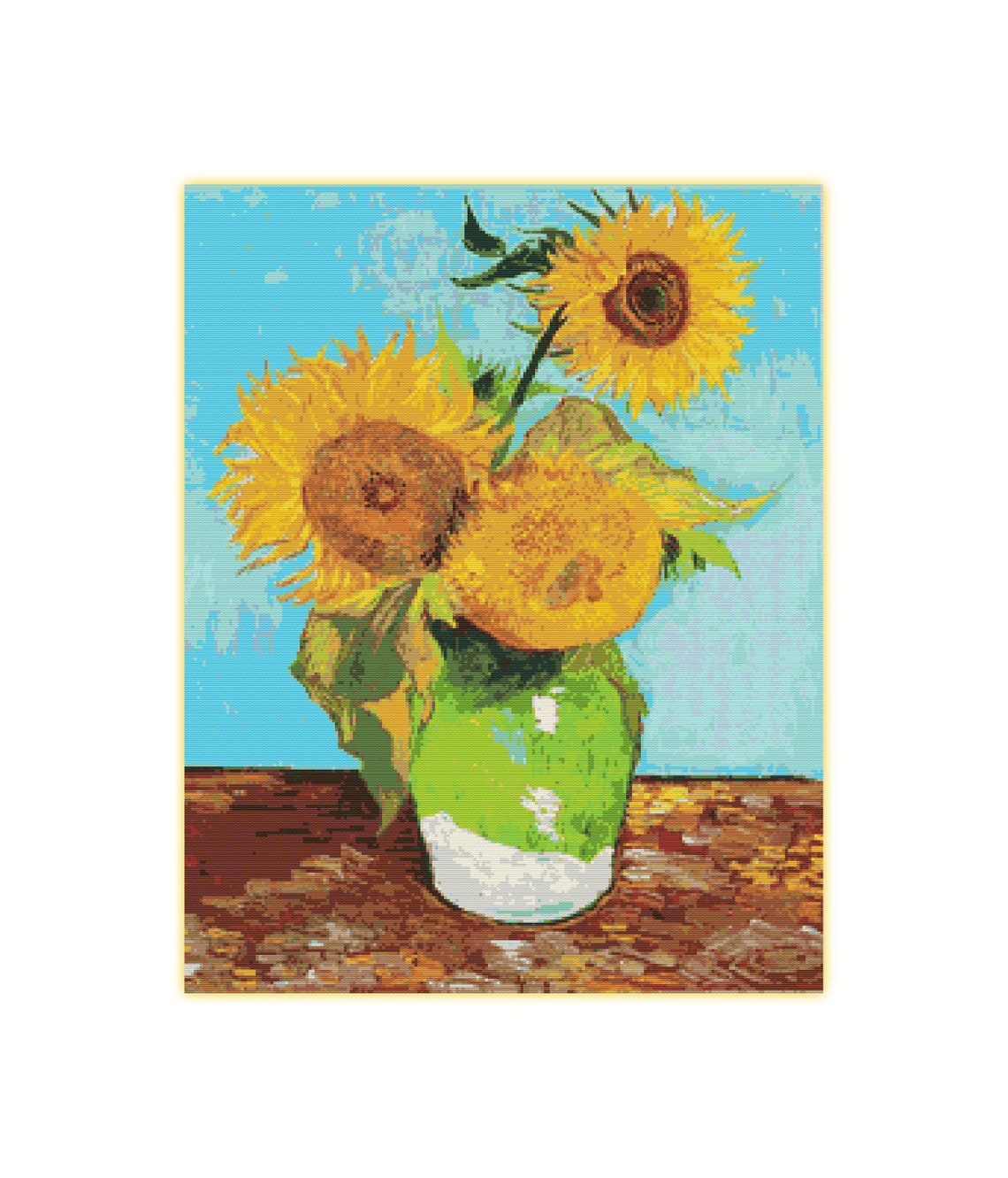 Van Gogh Sunflowers Cross Stitch Pattern, Fine Art Reproduction