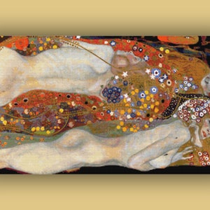 Gustav Klimt Waterslangen II 127 Modern Cross Stitch Patroon Geteld Cross Stitch Chart Needlecraft PDF-formaat Instant Download