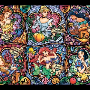 Fairy Tale Princess Stained Glass 069 Jasmine Beauty Modern Cross Stitch Pattern Counted Cross Stitch Chart, Pdf Format, Instant Download