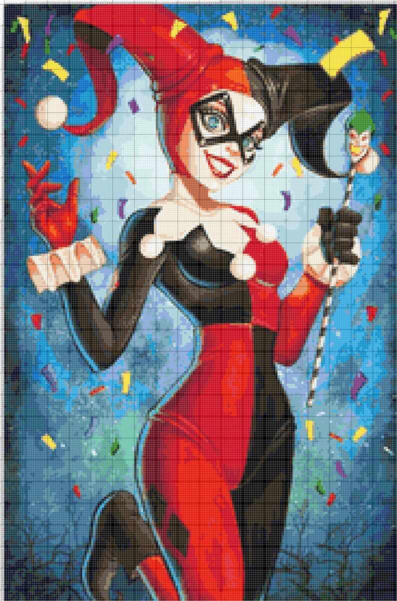 BUY 2 GET 1 FREE Harley Quinn 296 Cross Stitch Pattern Etsy
