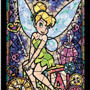Tinkerbell glas-in-lood 634 modern kruissteekpatroon geteld kruissteektabel pdf-formaat direct downloaden