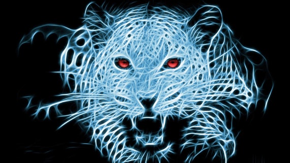 Promolisting Light Blue Tiger Fractal 518 Modern Cross Stitch Etsy
