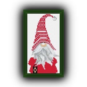 DIY-kruissteekpatroon kerstkabouter 111 moderne eenvoudige kruissteek geteld kruissteekkaart pdf-formaat Instant download naaldpunt