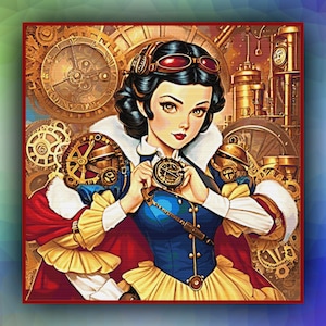 DIY Cross Stitch patroon Sneeuwwitje prinses Steampunk 422 groot formaat moderne Cross Stitch Chart geteld PDF-formaat direct downloaden