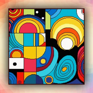 Kruissteekpatroon abstracte kunst 461 geometrisch modern kruissteekpatroon art deco getelde kruissteekkaart pdf-formaat direct downloaden