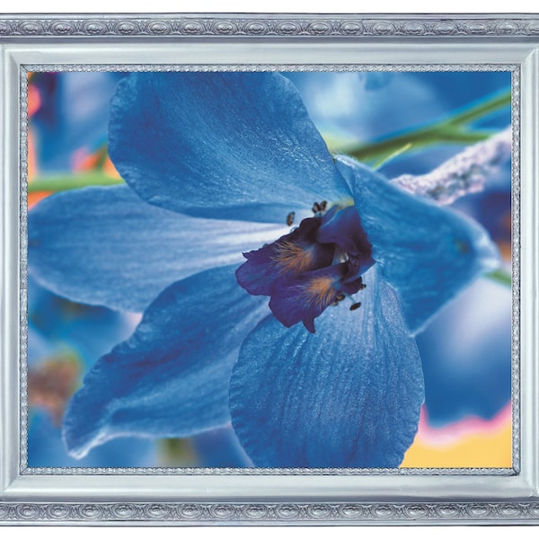 Blu Orchid Peinture 3D Floral Point de croix 932 Modèle de point de croix moderne Tableau de point de croix compté Format Pdf Téléchargement instantané