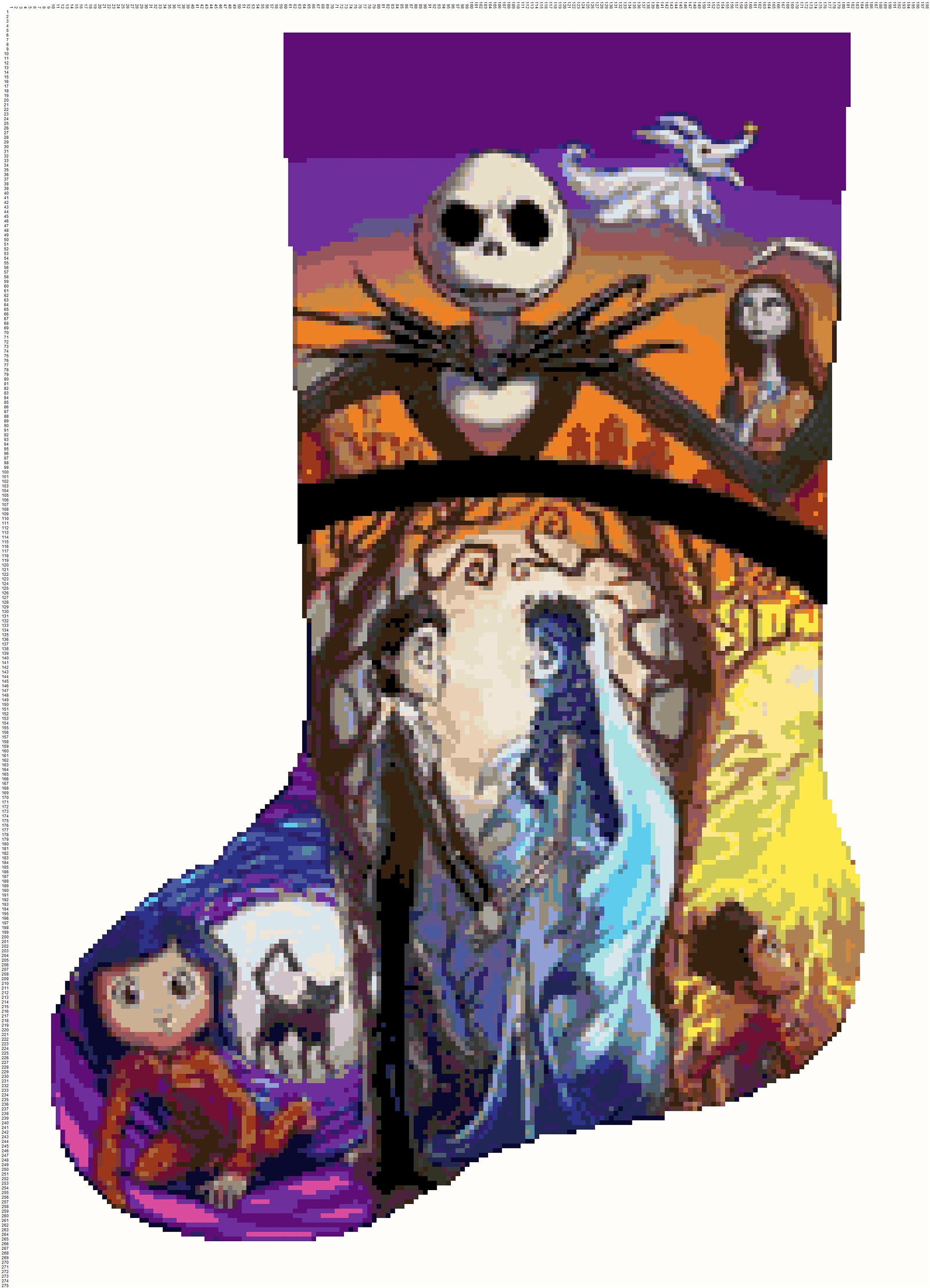 Nightmare before christmas cross stitch stocking Clearance