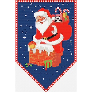 Kerstman kerstslinger 941 modern kruissteekpatroon geteld kruissteektabel pdf-formaat direct downloaden