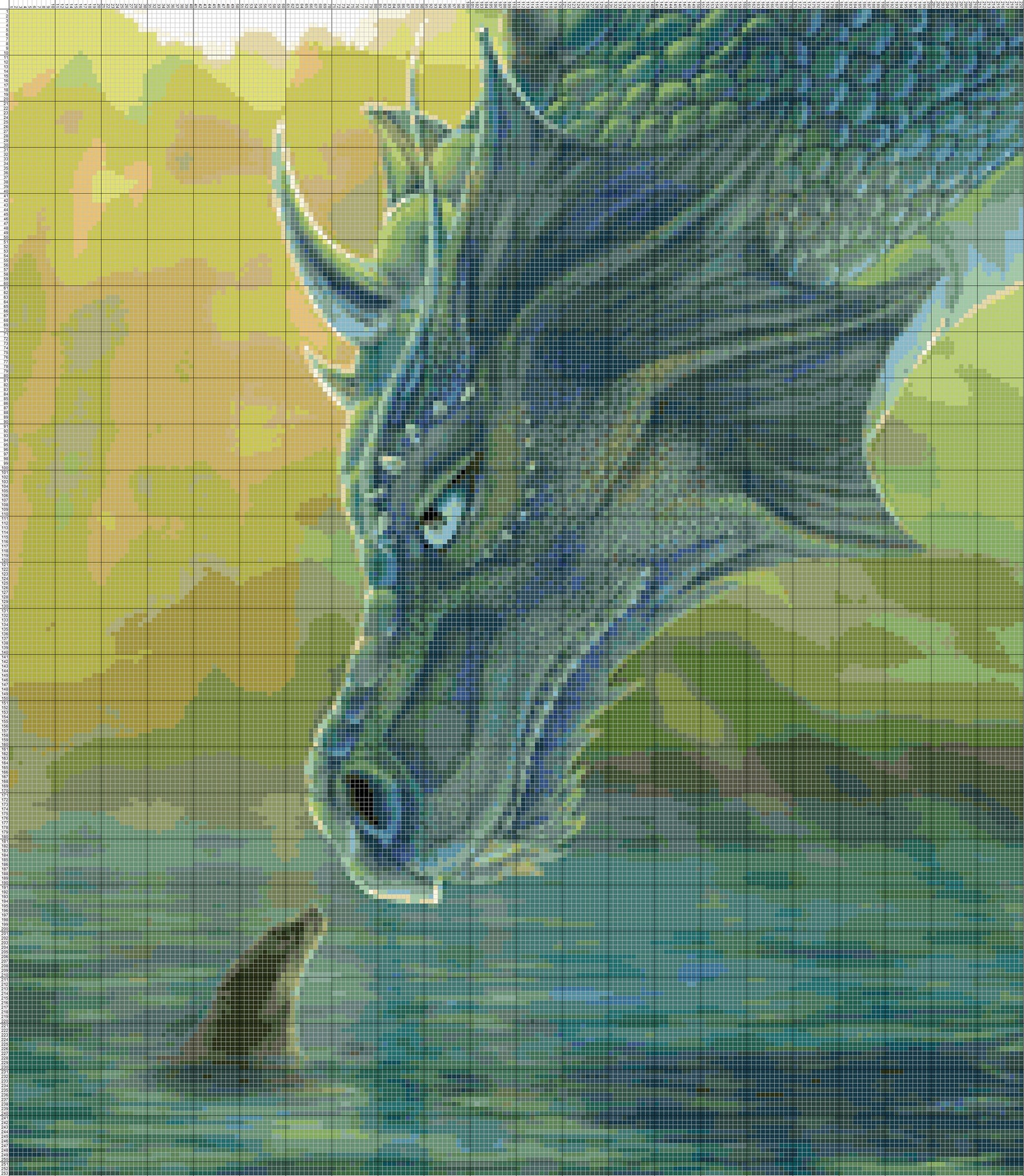 Dragon 492 Modern Cross Stitch Kit 14 count aida fabric Pre | Etsy