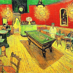 Vincent Van Gogh Night Cafe 527 Modern Cross Stitch Pattern Counted Cross Stitch Chart Pdf Format Instant Download