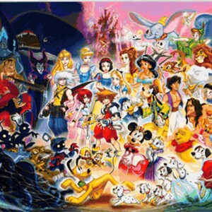 Kingdom Hearts Fairy Tale Villains and  Heroes 246 Modern Cross Stitch Pattern Counted Cross Stitch Chart Pdf Format Instant Download