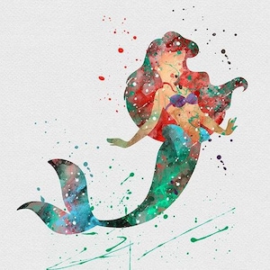 Little Mermaid Ariel Watercolor 306 Modern Cross Stitch Pattern Counted Cross Stitch Chart Pdf Format  Instant Download