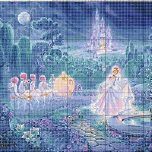 Princess Cinderella 022 Modern Cross Stitch Pattern Counted Cross Stitch Chart Pdf Formst Instant Download Needle Craft