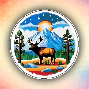 Kruissteekpatroon Yellowstone National Park 397 modern kruissteekpatroon geteld kruissteektabel pdf-formaat direct downloaden