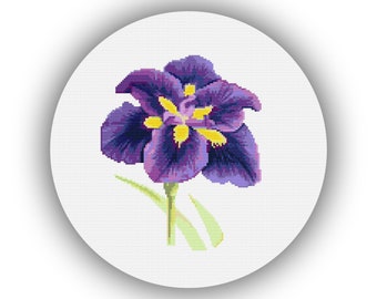 PDF Flower Bouquet Iris Counted Cross Stitch Pattern Digital X-stitch ...
