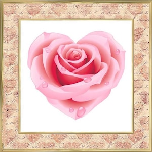 Rose My Heart 428 Modern Flower Cross Stitch Pattern Counted Cross Stitch Chart Pdf Format Instant Download Needle Point