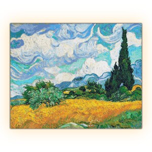 Tarweveld met cipressen Van Gogh 177 modern kruissteekpatroon geteld kruissteektabel PDF-formaat Instant Download Needle Craft