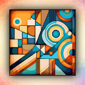 Kruissteekpatroon abstracte art deco 398 geometrisch modern kruissteekpatroon geteld kruissteektabel pdf-formaat direct downloaden
