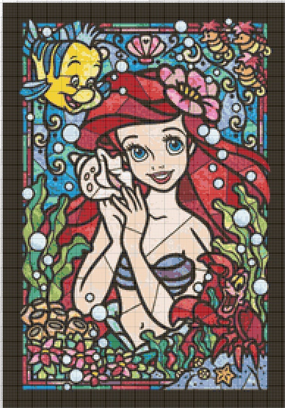 BUY 2 GET 1 FREE Disney Princess Ariel Stained Glass ...