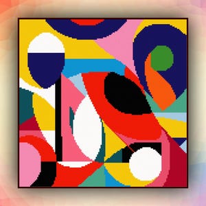 Kruissteekpatroon abstract geometrisch 454 modern kruissteekpatroon art deco getelde kruissteektabel pdf-formaat direct downloaden