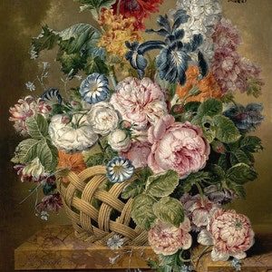 Stilleven rozen Jacobus Linthors 344 modern kruissteekpatroon geteld kruissteektabel pdf-formaat direct downloaden