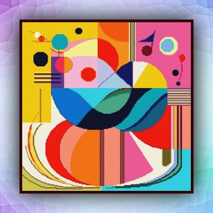Kruissteekpatroon abstract geometrisch 349 modern kruissteekpatroon art deco getelde kruissteektabel pdf-formaat direct downloaden