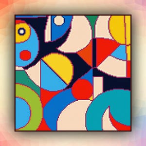 Kruissteekpatroon abstract geometrisch 411 modern kruissteekpatroon art deco getelde kruissteektabel pdf-formaat direct downloaden