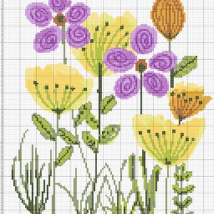 Transparent Flowers Watercolor 912 Easy Modern Cross Stitch Pattern transparent-flowers-watercolor-912-easy-modern-cross-stitch-pattern