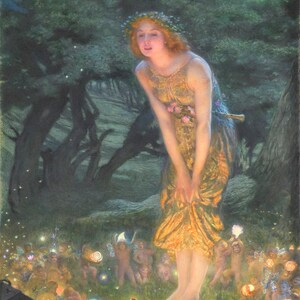 Kruissteekpatroon midzomeravond Edward Robert Hughes 534 moderne DIY getelde kruissteekkaart pdf-formaat direct downloaden