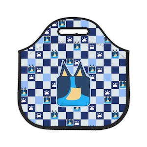 Bolsa de almuerzo de neopreno para perros Heeler azul