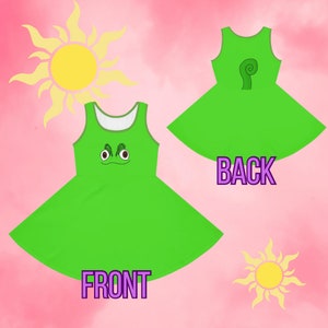 Green Sidekick Girls&#39; Sleeveless Sundress (AOP)