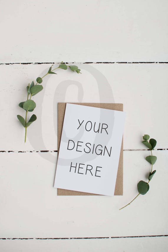 A6 Card Mockup Stationery Mock Upeucalyptus Card Eucalyptus Etsy