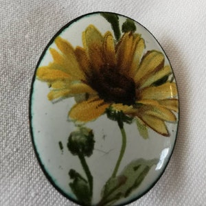 Two Stylish Brooches 1 Enamel Butterfly & 1 Flower Brooch on Copper.