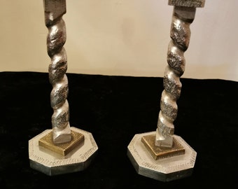 Velas de acero y latón hechas a mano. (pequeño).