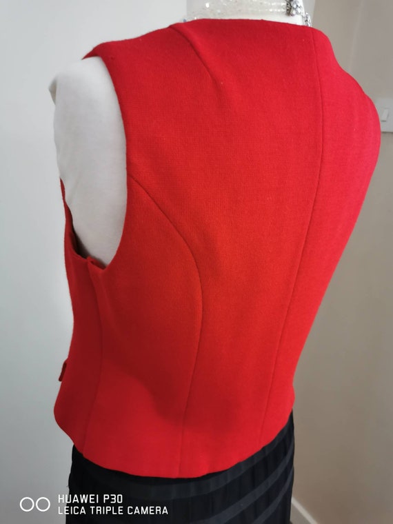 Kazamar Waistcoat in Bright Red Print main image 0
