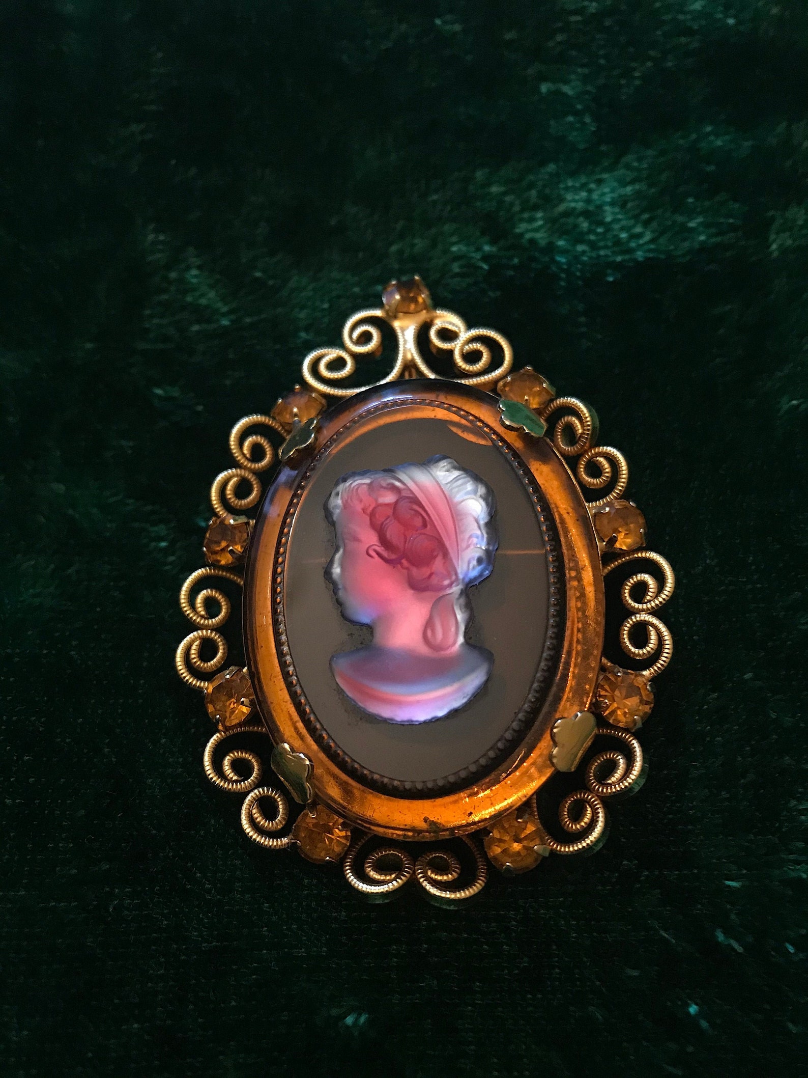 Vintage Victorian Lady Brooch Etsy UK