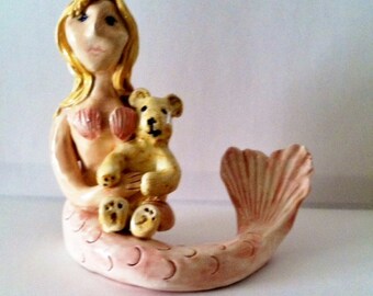 Cape Cod Mermaid with her teddy bear