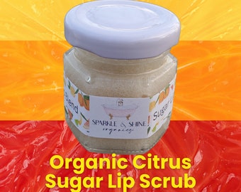 Exfoliante labial orgánico con azúcar cítrica - Exfoliación natural para labios suaves y tersos - Hecho a mano y orgánico en Etsy
