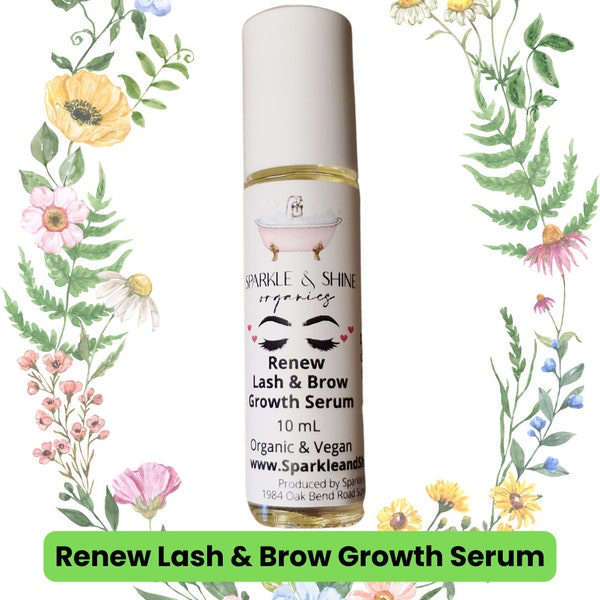 Organic Lash and Brow Growth Serum | Natural Eyebrow and Eyelash Enhancer | Vegan Formula | Handcrafted Beauty | Organic Skincare  Self Care