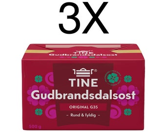 Tine Brunost Norwegian Brown Cheese Gudbrandsdalsost 3X500g