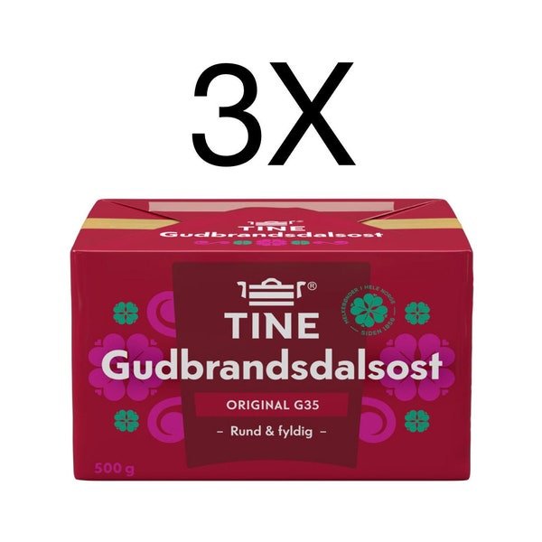 Tine Brunost Norwegian Brown Cheese Gudbrandsdalsost 3X500g