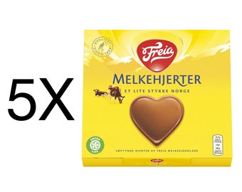 Freia Melkesjokolade Norwegian Milk Chocolate Hearts 5X130g Melkehjerter