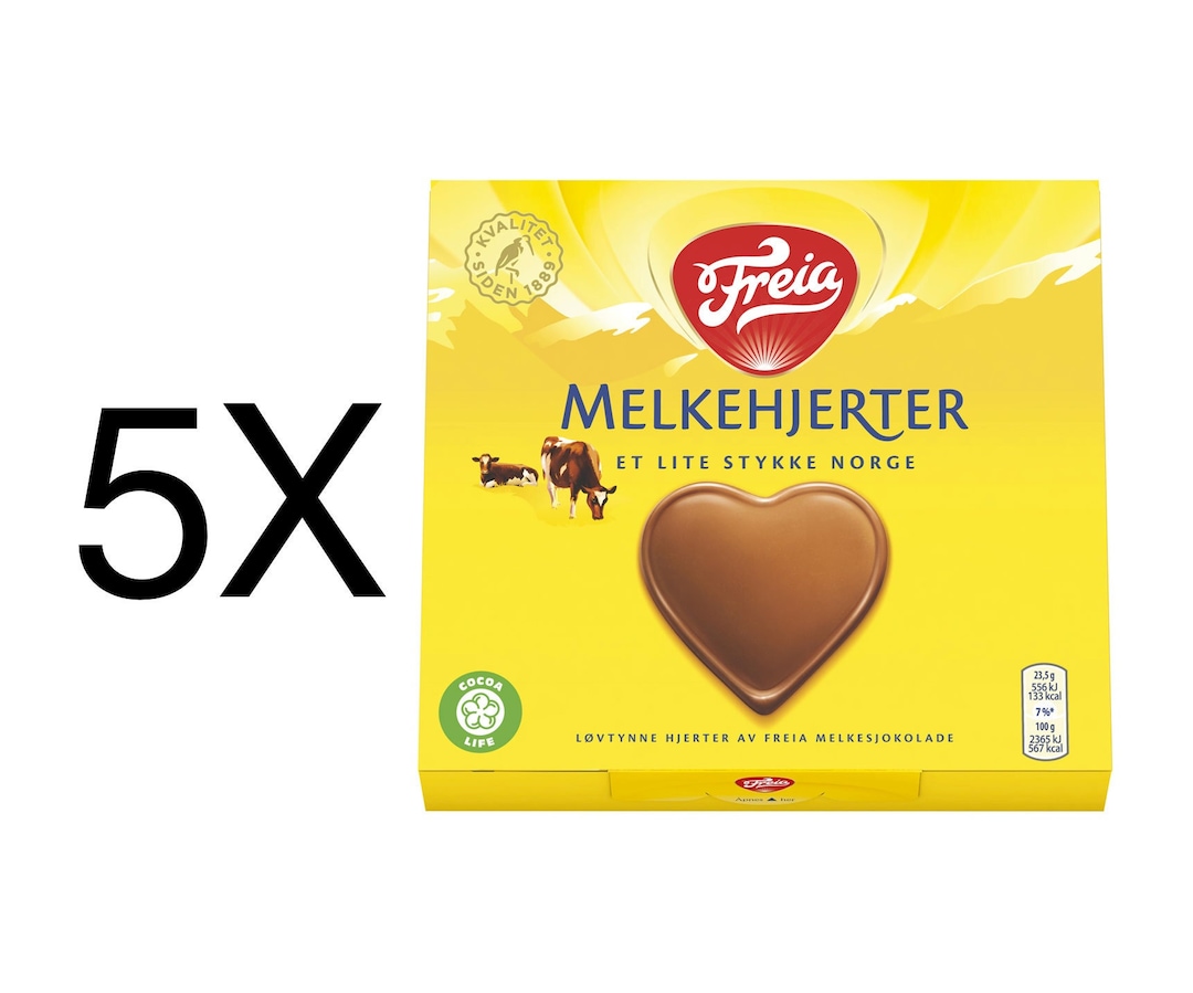 Freia Melkesjokolade Norwegian Milk Chocolate Hearts 5x130g Melkehjerter Etsy