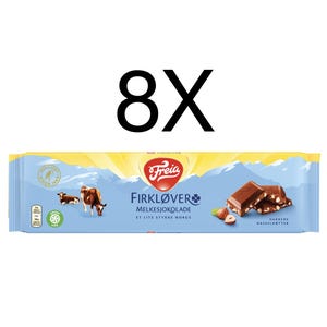 Freia Firkløver Melkesjokolade Norwegian Milk Chocolate bars 8X 200 Grams