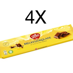 Freia Melkesjokolade Norwegian Milk Chocolate bars 4X 200 Grams