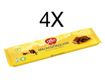 Freia Melkesjokolade Norwegian Milk Chocolate bars 4X 200 Grams