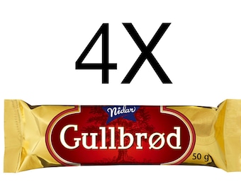 Gullbrød Nidar Norwegian Marzipan Chocolate Bars 4X50g