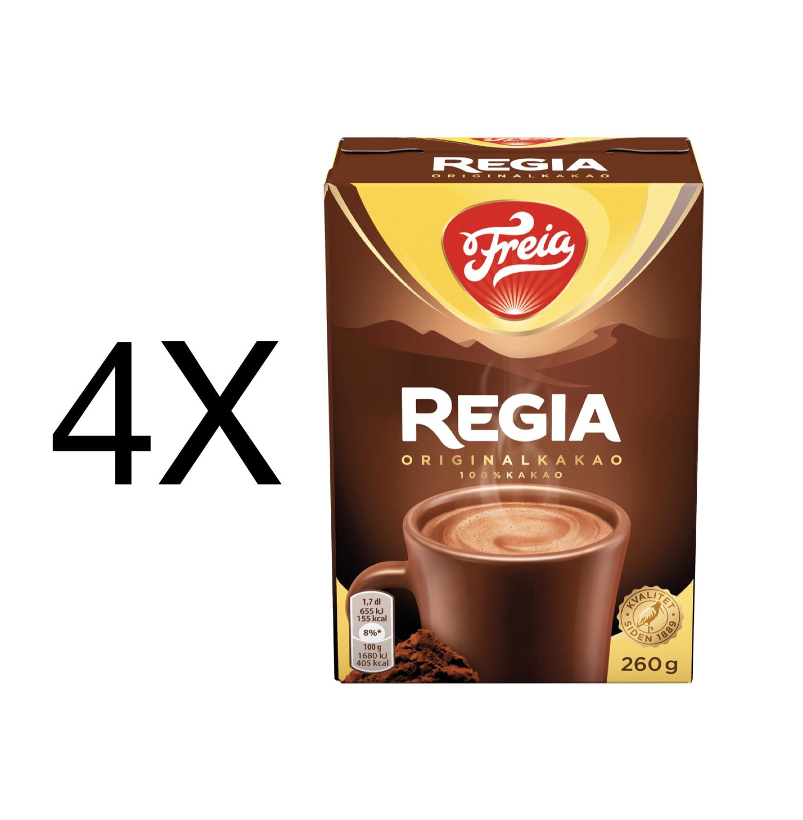 Freia Regia Kakao Cacao Chocolate Norwegian Chocolate Drink 4x260g