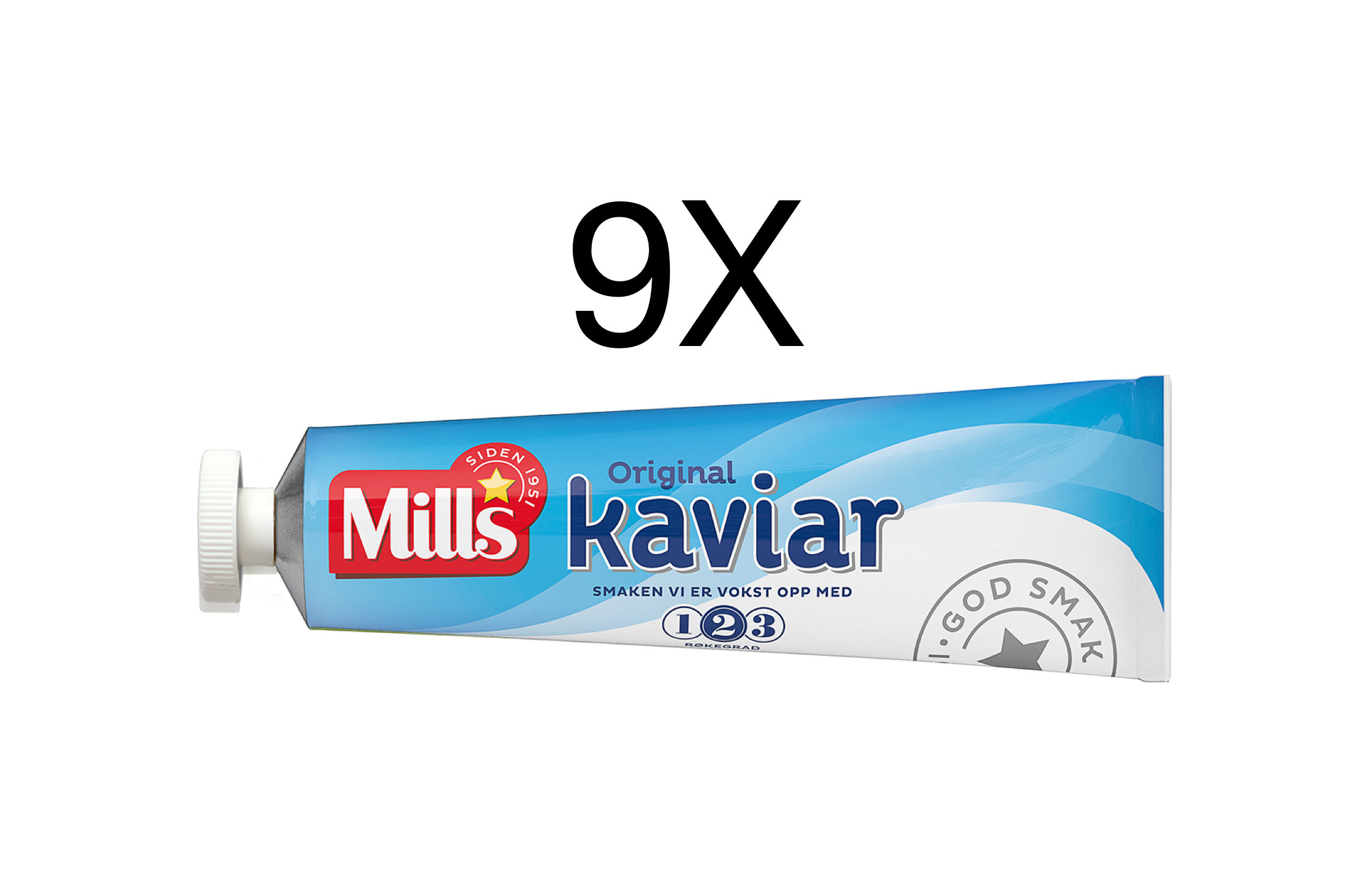 Mills Kaviar Caviar Norwegian Smoked Cod Tube Spread 9X185g